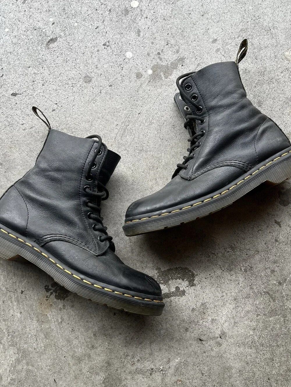 Doc Martens Air Wair 1460 W Black Bounce Sole Combat Style Boots Womens Size 6